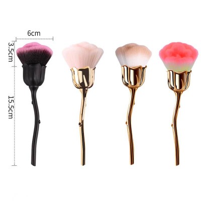 Factory wholesale custom made pink rose style large size powder brush beauty makeup brush,manicure Powder Blush Brush