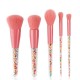 5pcs Candy Quicksand Transparent Handle Makeup Brushes Set For Women and Girls Daily Foundation Powder Brush