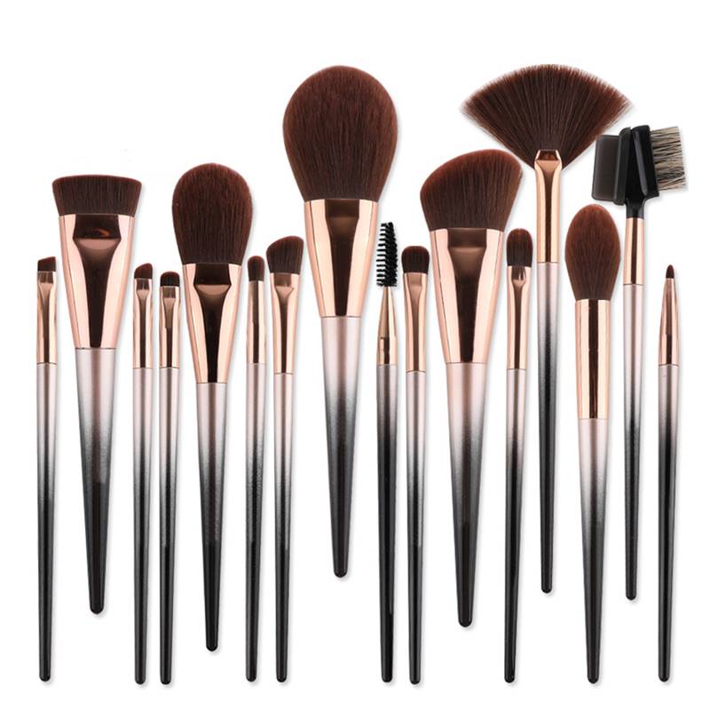 Factory Wholesale Custom Gradual Dispersion Blush Foundation Eyeshadow Brush 16pcs Makeup Brush Set